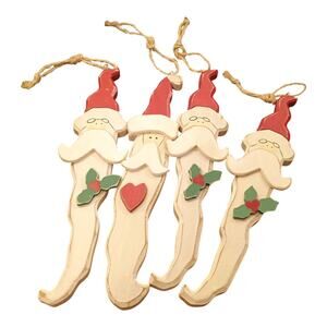 Santa Claus Icicle Ornaments 7.5 Inches Rustic Vintage Good Pre-owned Condition